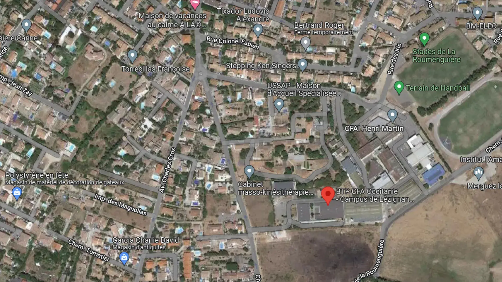 Map View BTP CFA Lézignan-Corbière 