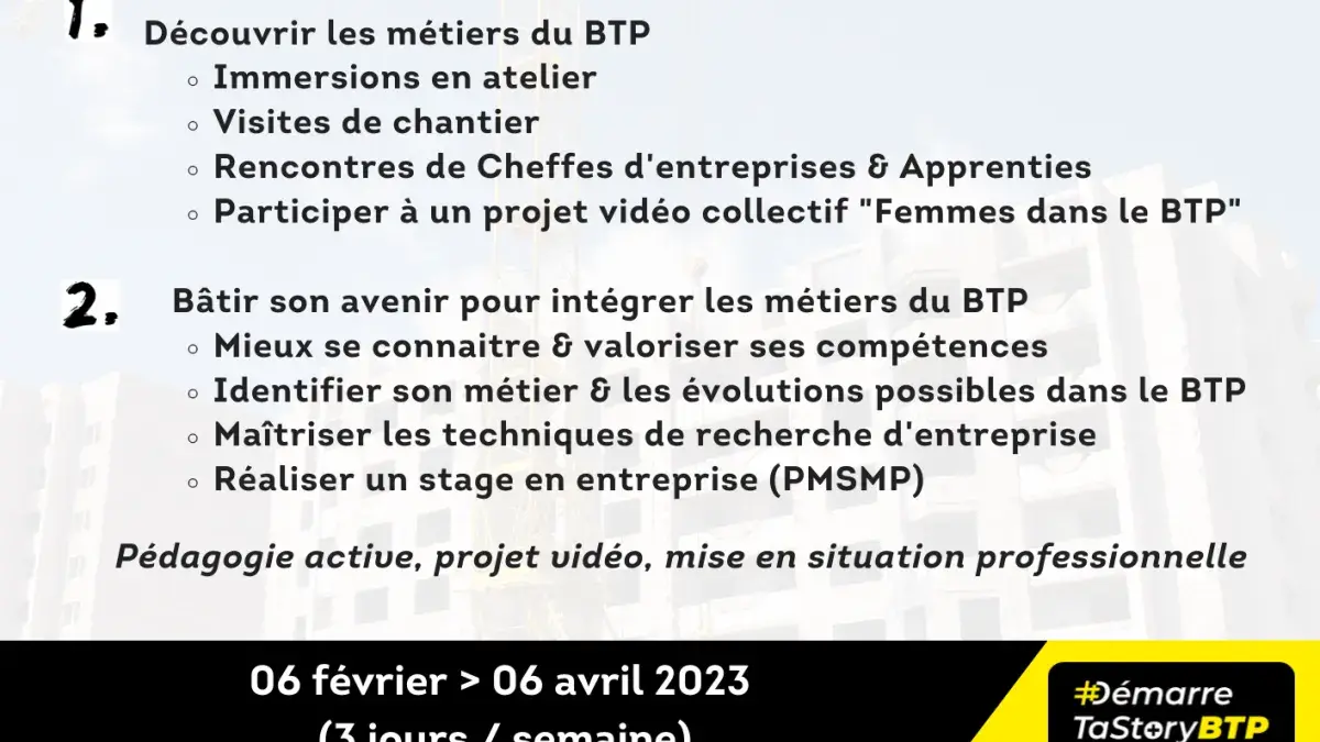 prépa apprentissage au féminin BTP CFA OCCITANIE