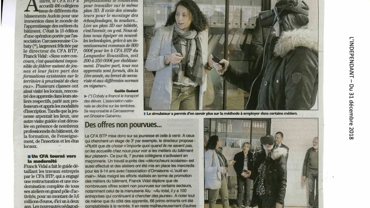 CAP APPRENTISSAGE BTP CFA Occitanie