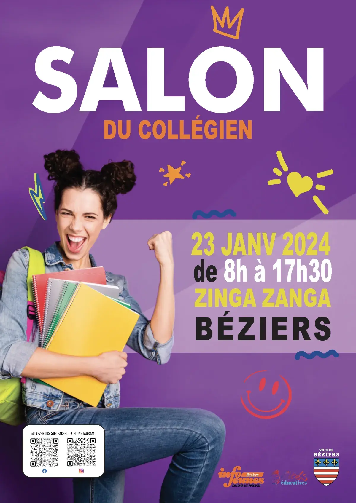 affiche Salon du collégien et du lycéen de Béziers par BTP CFA OCCITANIE