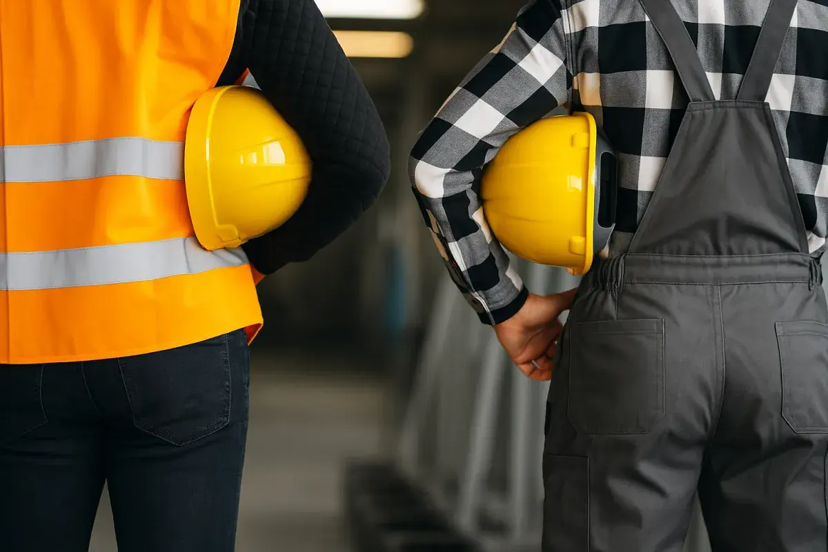 Femme Homme casques jaunes